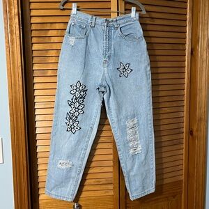 Embroidered Light Wash Jeans